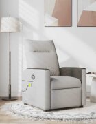 vidaXL Масажен стол за лежанка Cloud Grey Fabric