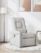 vidaXL Масажен стол за лежанка Cloud Grey Fabric