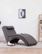 vidaXL Масажираща кушетка с възглавница сива изкуствена кожа