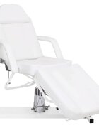 vidaXL Масажна кушетка бяла 180x62x(87-112) см