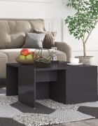 vidaXL Маси за кафе 4 бр сив гланц 33x33x33 см инженерно дърво