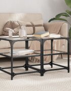 vidaXL Маси за кафе с прозрачен стъклен плот 2 бр 40x40x45 см стомана