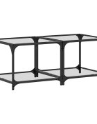 vidaXL Маси за кафе с прозрачен стъклен плот 2 бр 50x50x40 см стомана