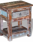 vidaXL Масичка с 1 чекмедже регенерирано дърво масив 43x33x51 cм