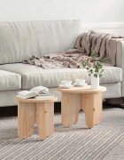 vidaXL Масичка за кафе 2 бр. Естествен 39.5 x 39.5 x 30 см