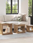 vidaXL Масичка за кафе 3 бр. Дъб 48 x 45 x 45 см Инженерна дървесина