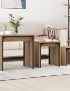 vidaXL Масичка за кафе 3 бр. Дъб 60 х 35 х 56 см Инженерна дървесина