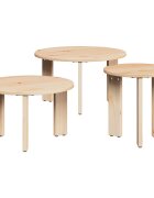 vidaXL Масичка за кафе 3 бр. Естествен 475 x 475 x 27 см