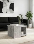 vidaXL Масичка за кафе Бетонно сиво 505 x 50 x 33 см