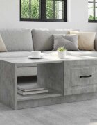 vidaXL Масичка за кафе Бетонно сиво 90 x 50 x 37 см