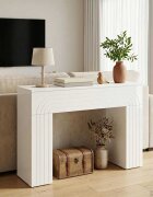 vidaXL Масичка за кафе Бял гланц 102 x 35 x 75 см Инженерна дървесина