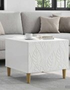 vidaXL Масичка за кафе Бял гланц 50 x 49 x 40 см Инженерна дървесина