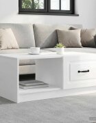 vidaXL Масичка за кафе Бял гланц 90 x 50 x 37 см Инженерна дървесина