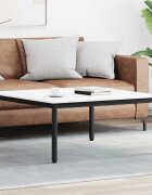 vidaXL Масичка за кафе Бяло 100 x 100 x 45 cm Солидно борово дърво