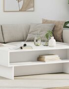 vidaXL Масичка за кафе Бяло 100 x 46 x 35 см Инженерна дървесина