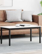 vidaXL Масичка за кафе Бяло 100 x 50 x 45 cm Солидно борово дърво