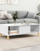 vidaXL Масичка за кафе Бяло 102 x 55 x 35 см Инженерна дървесина