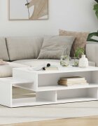 vidaXL Масичка за кафе Бяло 105 x 50 x 325 см Инженерна дървесина
