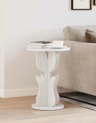 vidaXL Масичка за кафе Бяло 395 х 395 х 535 см Борово дърво масив