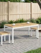 vidaXL Масичка за кафе Бяло 49 x 1005 x 45 cm Солидно акациево дърво