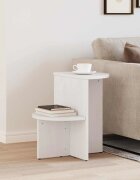 vidaXL Масичка за кафе Бяло 50 x 40 x 50 см Борово дърво масив