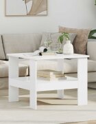 vidaXL Масичка за кафе Бяло 57 x 55 x 45 см Инженерна дървесина