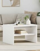 vidaXL Масичка за кафе Бяло 60 x 50 x 40 см Инженерна дървесина