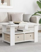vidaXL Масичка за кафе Бяло 77 x 55 x 42 см Инженерна дървесина