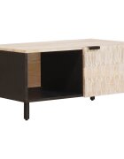 vidaXL Масичка за кафе Бяло 80 x 50 x 40 cm Солидно мангово дърво