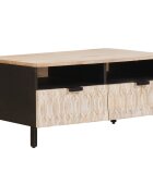 vidaXL Масичка за кафе Бяло 80 x 54 x 40 см Солидно мангово дърво