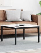 vidaXL Масичка за кафе Бяло 80 x 80 x 45 cm Солидно борово дърво