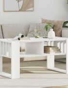 vidaXL Масичка за кафе Бяло 92 x 495 x 45 см Инженерна дървесина
