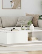 vidaXL Масичка за кафе Бяло 95 x 55 x 31 см Инженерна дървесина