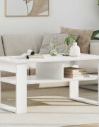 vidaXL Масичка за кафе Бяло 96 x 54 x 44 см Инженерна дървесина