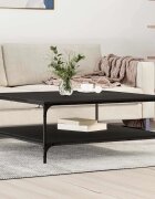vidaXL Масичка за кафе Черен дъб 100 x 100 x 40 cm Инженерна дървесина