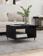 vidaXL Масичка за кафе Черен дъб 60 x 50 x 40 см Инженерна дървесина