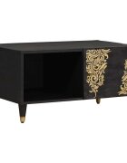 vidaXL Масичка за кафе Черно 80 x 50 x 40 cm Солидно мангово дърво