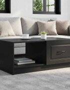 vidaXL Масичка за кафе Черно 90 x 50 x 37 см Инженерна дървесина