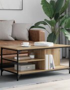 vidaXL Масичка за кафе Дъб 100 x 50 x 45 cm Инженерна дървесина