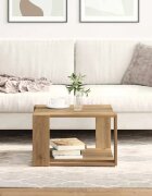 vidaXL Масичка за кафе Дъб 515 x 515 x 30 см Инженерна дървесина
