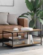 vidaXL Масичка за кафе Дъб 90 x 49 x 40 см Инженерна дървесина