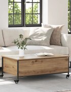 vidaXL Масичка за кафе Дъб 91 x 55 x 32 см Инженерна дървесина