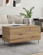 vidaXL Масичка за кафе дъб артизан 90 x 44.5 x 45 см