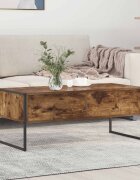 vidaXL Масичка за кафе Димящ дъб 100 x 46 x 40 см Инженерна дървесина