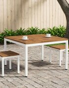 vidaXL Масичка за кафе Естествено и бяло 100 x 1005 x 45 см