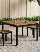 vidaXL Масичка за кафе Естествено и черно 100 x 1005 x 45 см