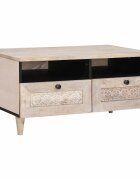 vidaXL Масичка за кафе Избелено бяло 80 x 54 x 40 см