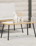 vidaXL Масичка за кафе Кафяв и черен 90 x 45 x 43 см полиратан