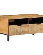 vidaXL Масичка за кафе кафява 80x54x40 cm Масивна дървесина Манго