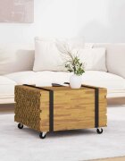 vidaXL Масичка за кафе Кафяво 60 x 60 x 38 cm Солидно тиково дърво